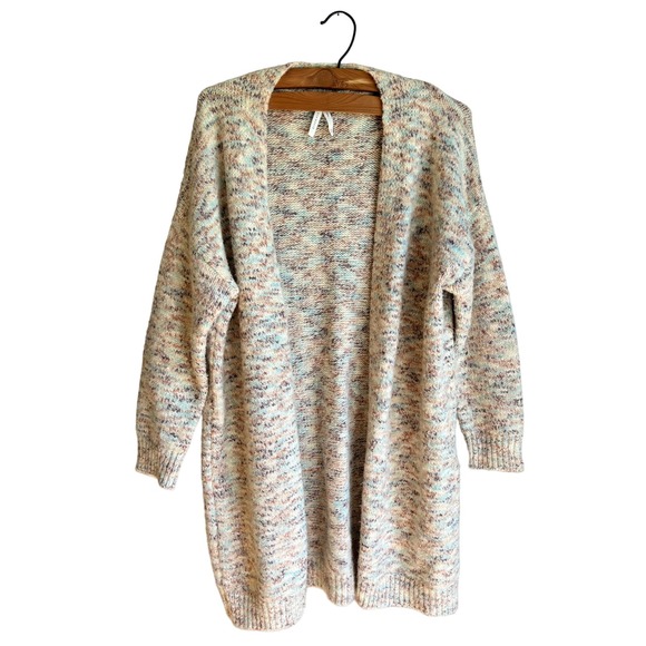 Dreamers by Debut Womens Cardigan Sweater Ribbed‎ Knit Open Front Cream Size S/M - Picture 1 of 5